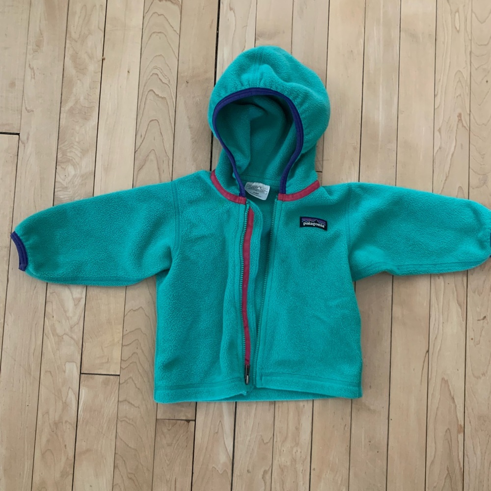 Patagonia Fleece Jacket with Hood.  3-6m